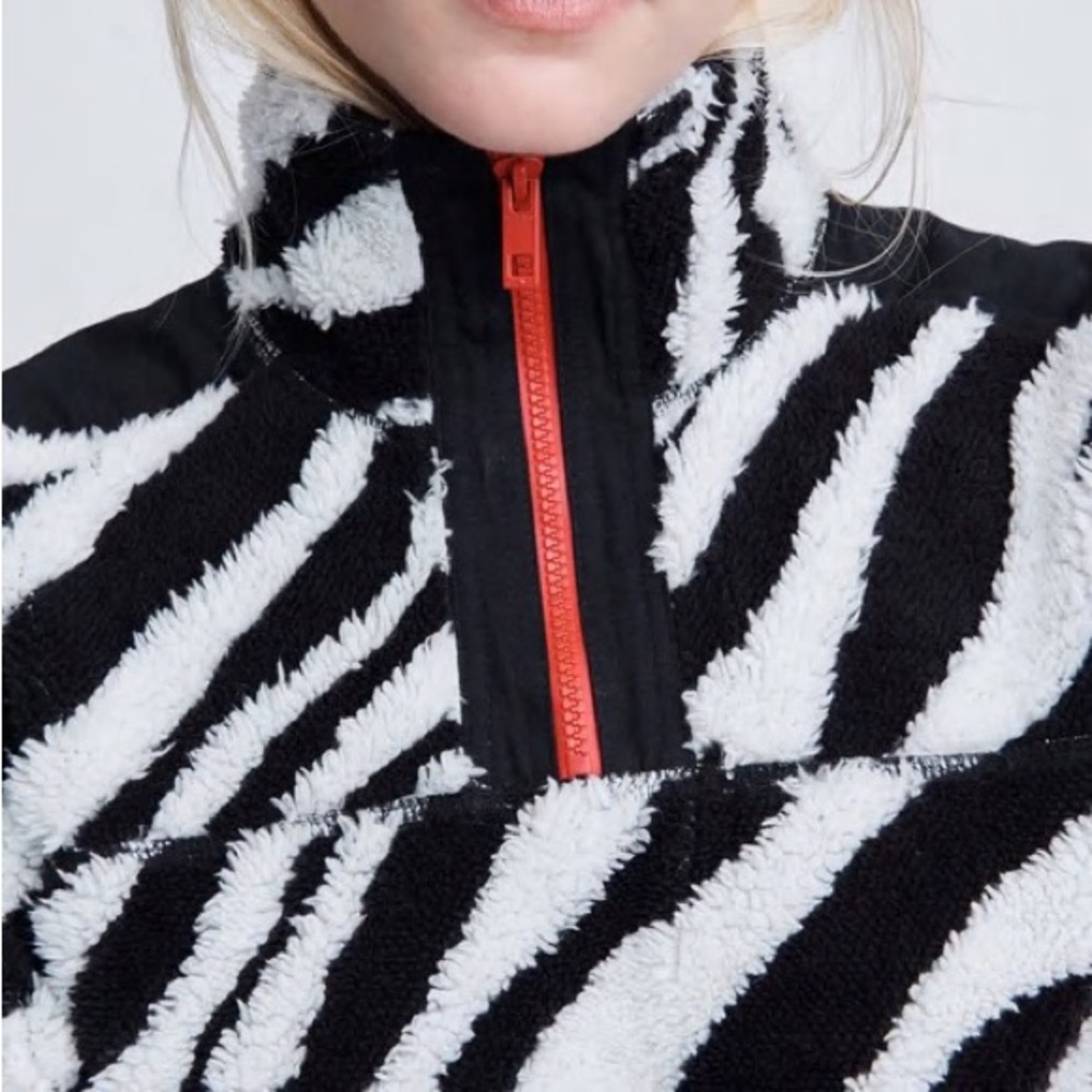Rag & Bone Zebra Half Zip Sherpa Pullover - image 6